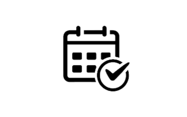 Icon of a calendar with a check