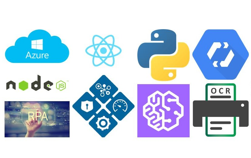 Several technology icons