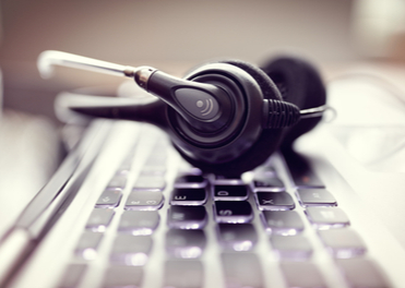 headphones on a keyboard