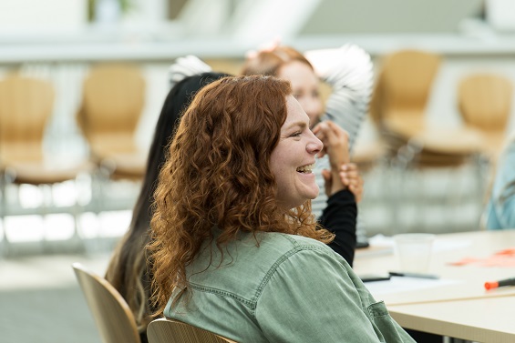 14840_3339_SaraSmilinginClass A young woman smiling