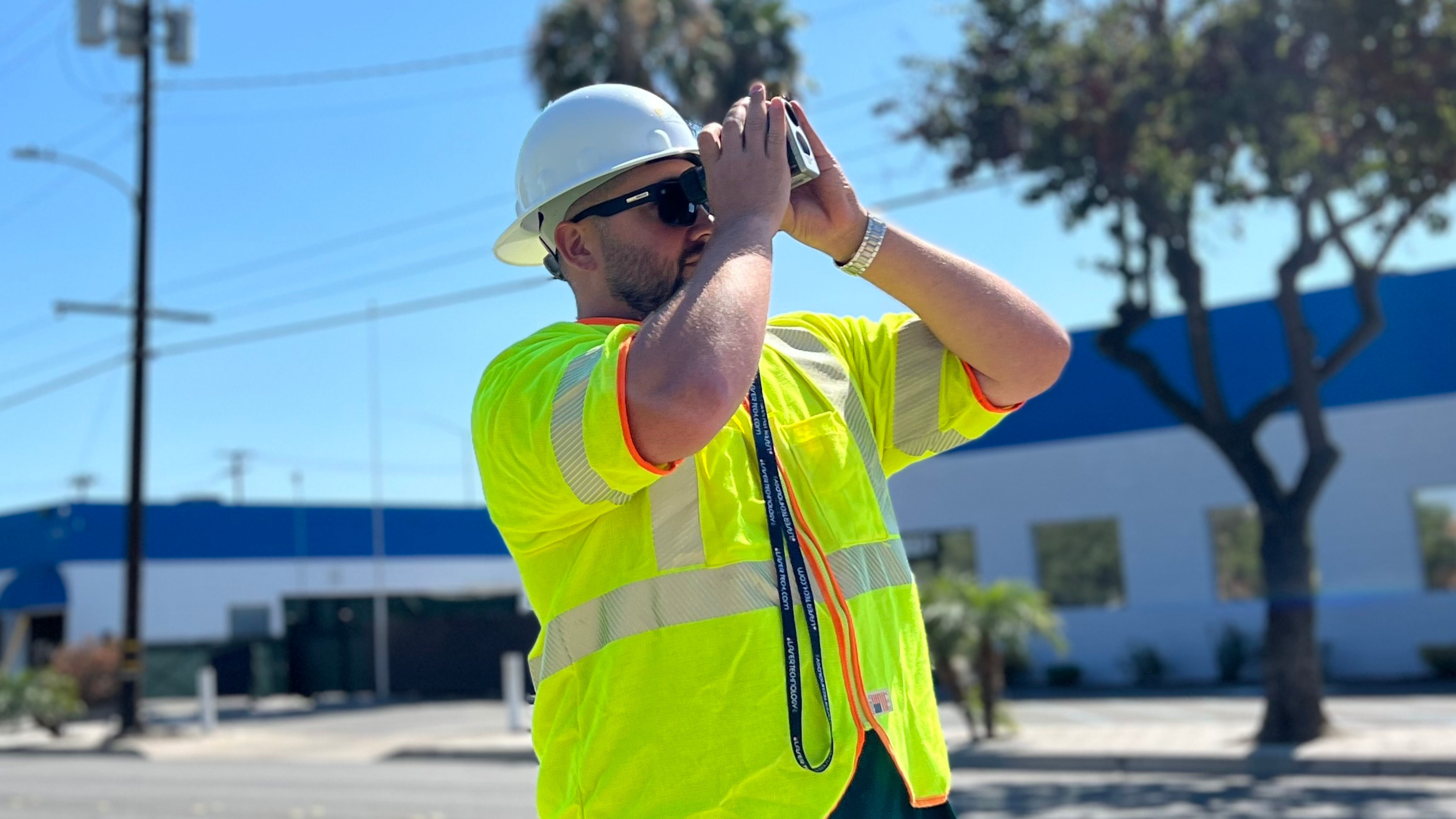 Shot of a lineman worker at work